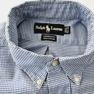 Ralph Lauren Yarmouth Cotton Long Sleeve Blue Pony Oxford Shirt‎ Men's 16 1/2-34